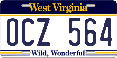 WV license plate OCZ564