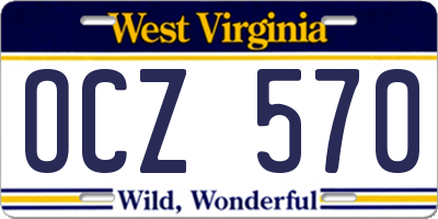 WV license plate OCZ570