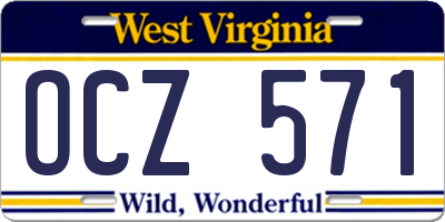 WV license plate OCZ571