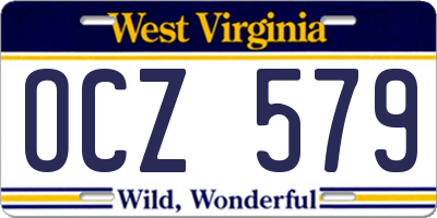 WV license plate OCZ579