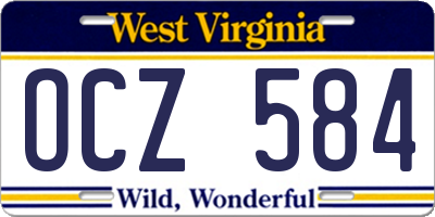 WV license plate OCZ584