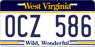 WV license plate OCZ586