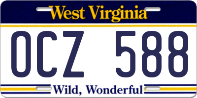 WV license plate OCZ588