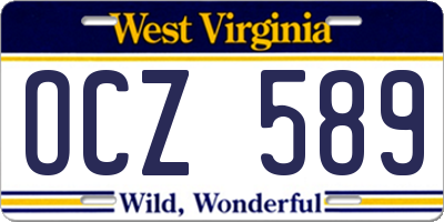 WV license plate OCZ589