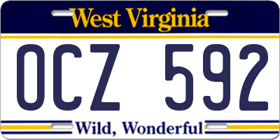 WV license plate OCZ592