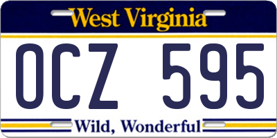 WV license plate OCZ595