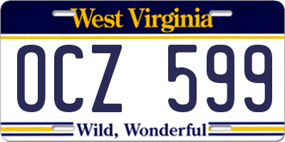 WV license plate OCZ599