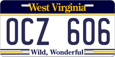 WV license plate OCZ606
