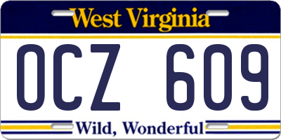 WV license plate OCZ609