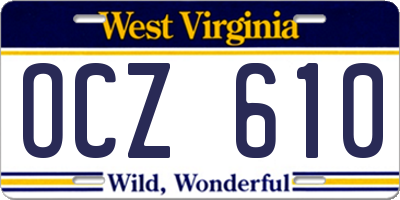 WV license plate OCZ610