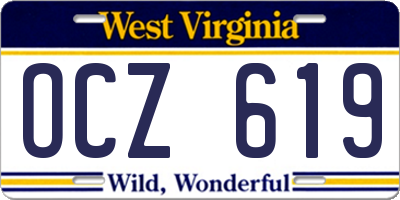 WV license plate OCZ619