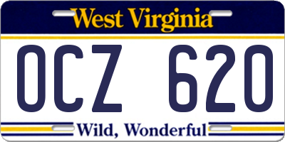 WV license plate OCZ620