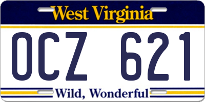WV license plate OCZ621