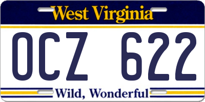 WV license plate OCZ622