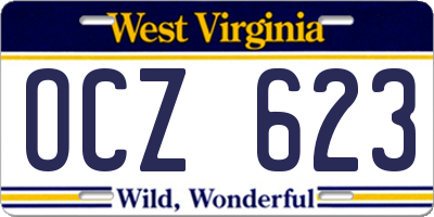 WV license plate OCZ623