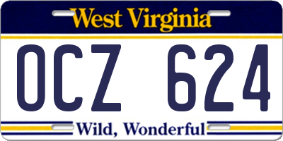 WV license plate OCZ624