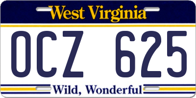 WV license plate OCZ625