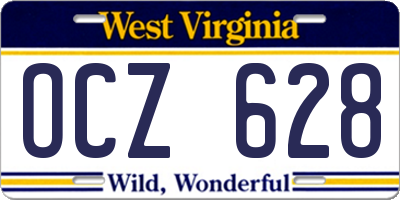WV license plate OCZ628