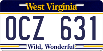 WV license plate OCZ631