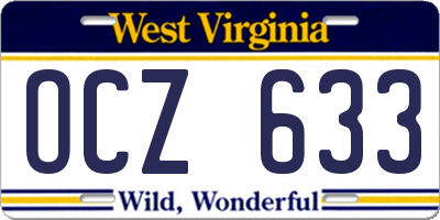 WV license plate OCZ633