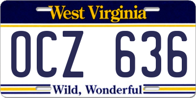 WV license plate OCZ636