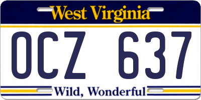 WV license plate OCZ637
