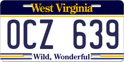 WV license plate OCZ639