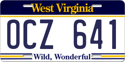 WV license plate OCZ641