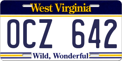 WV license plate OCZ642