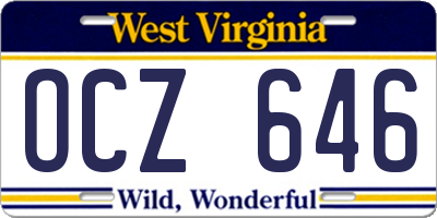 WV license plate OCZ646