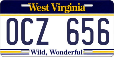 WV license plate OCZ656