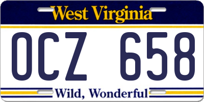 WV license plate OCZ658