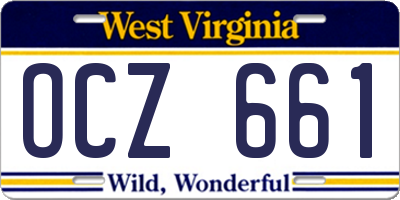 WV license plate OCZ661