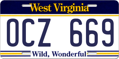 WV license plate OCZ669