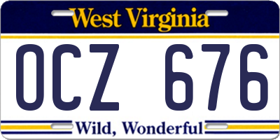 WV license plate OCZ676