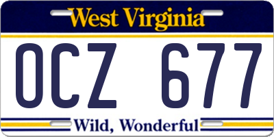 WV license plate OCZ677