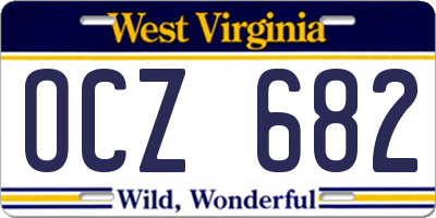WV license plate OCZ682