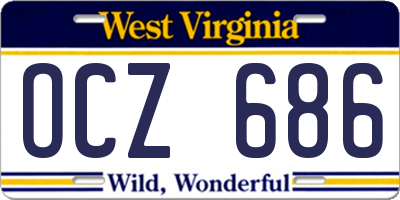 WV license plate OCZ686
