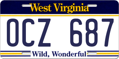 WV license plate OCZ687