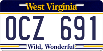 WV license plate OCZ691