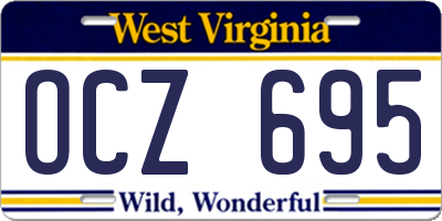 WV license plate OCZ695
