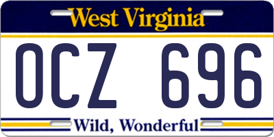 WV license plate OCZ696