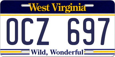 WV license plate OCZ697