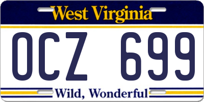 WV license plate OCZ699