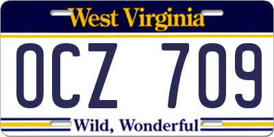 WV license plate OCZ709