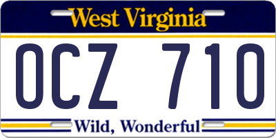 WV license plate OCZ710