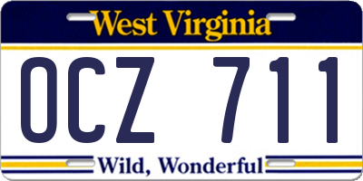 WV license plate OCZ711