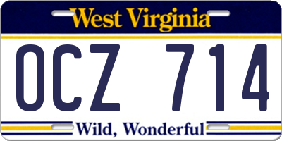 WV license plate OCZ714