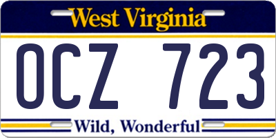 WV license plate OCZ723