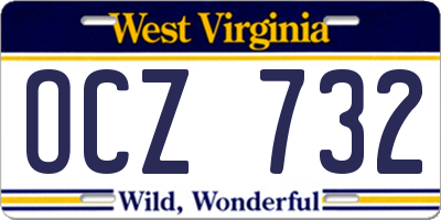 WV license plate OCZ732
